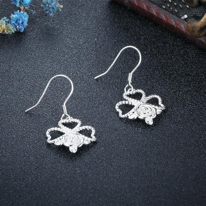 Rose Design Drop Earrings