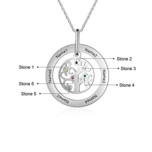 Personalized 925 Sterling Silver | Fashion Jewelry | Birthstone 8 Shape Pendants | Two Custom Names