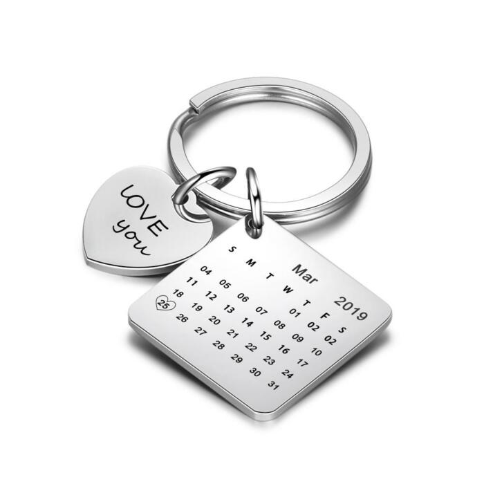 Personalised Keyring with Date Engraved