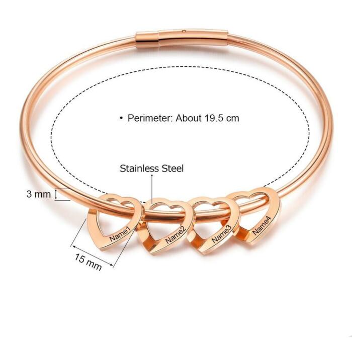 Heart on My Sleeve Bracelet - Customized Jewelry for Women - Sterling Silver Bracelet for Women - Silver Bracelet for Women - Party Jewelry for Women