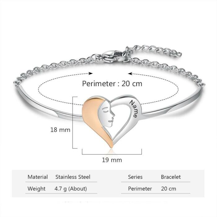 925 Sterling Silver Love My Sister Tag - Chain Bracelet with Custom Name Engraved - Fashion Jewelry Gifts for Women