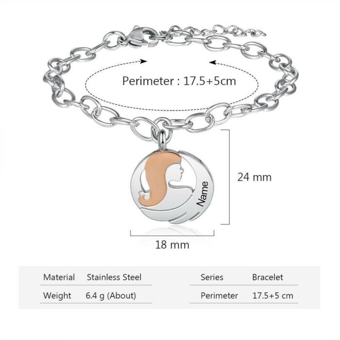 925 Sterling Silver I Got Your Back Bracelet - Chain Bracelet with Custom Name Engraved - Fashion Jewelry Gifts for Women