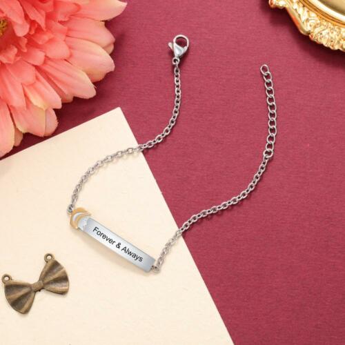 925 Sterling Silver Customize Engrave Name Bar Bracelets for Women