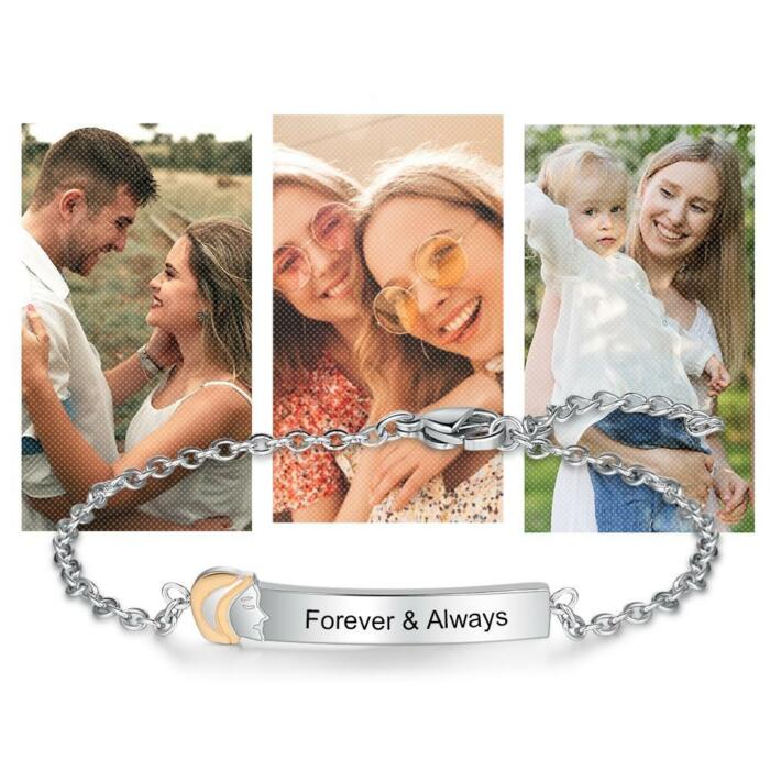 Sterling Silver Big Sister Tag - Chain Bracelet with Custom Name Engraved