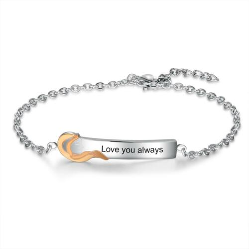 925 Sterling Silver Little Sister Tag - Chain Bracelet with Custom Name Engraved - Fashion Jewelry Gifts for Women