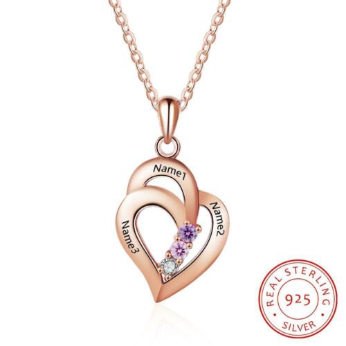 Copper Jewelry for Women- Best in Class Copper Jewelry for Women- Stone Studded Jewelry- 2-Name Engraving Jewelry for Women- Heart Shaped Pendant Jewelry