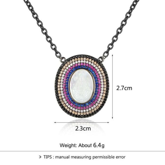 925 Sterling Silver Round Jade Stone Cubic Zirconia Pendant Choker Necklaces, Unique Jewelry Gift for Women