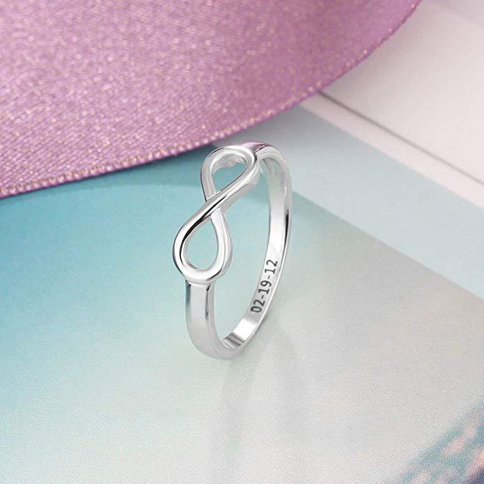 Personalized Sterling Silver Ring - Infinity Promise Rings