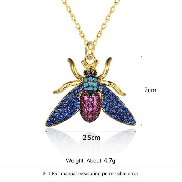 Unique Fashion Insect Jewelry Necklace with Lovely Bee Pendant for Women, Trendy Jewelry Accessories