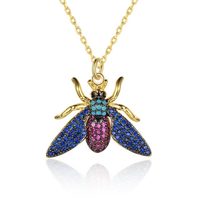 Unique Fashion Insect Jewelry Necklace with Lovely Bee Pendant for Women, Trendy Jewelry Accessories