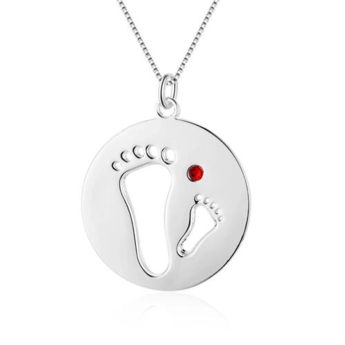 Footprint 925 Sterling Silver Necklaces, Fashion Jewelry for Girls, Trendy Women’s Pendants
