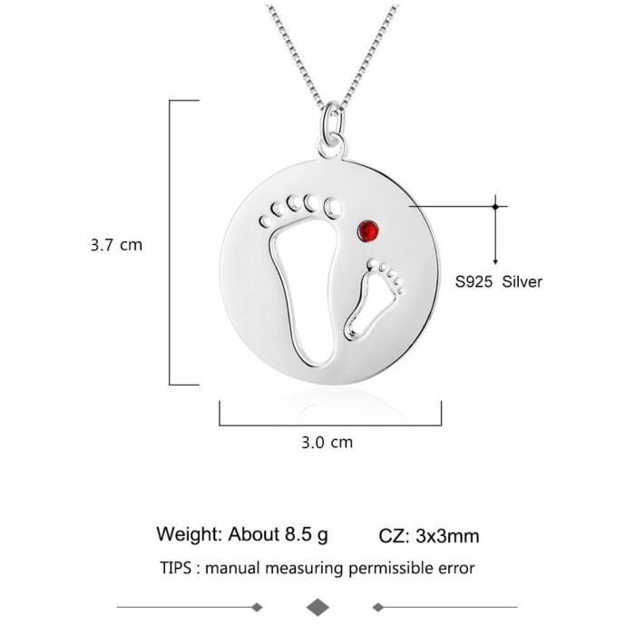 Footprint 925 Sterling Silver Necklaces, Fashion Jewelry for Girls, Trendy Women’s Pendants