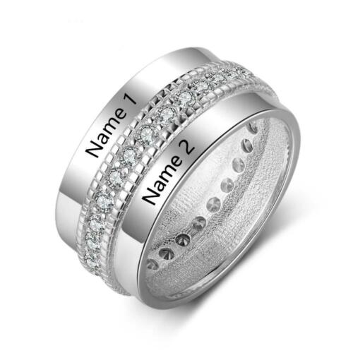 Classic 925 Sterling Silver Vintage Style Chain Ring, Fashionable Jewelry Gift for Men & Women