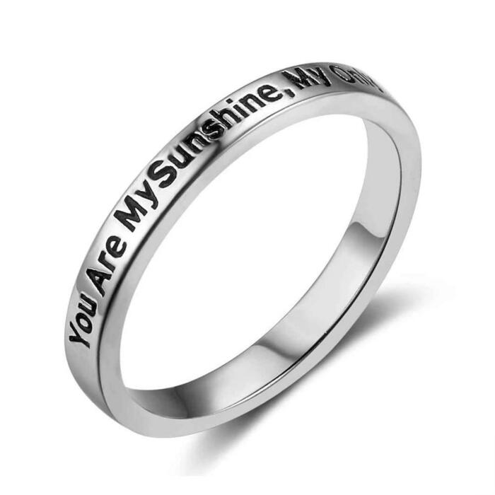 Classical Song Engraved Ring - Sterling Silver Ring