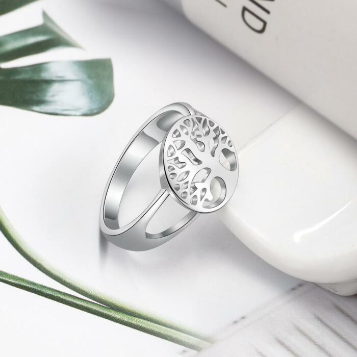 Classic Tree of Life Ring - 925 Sterling Silver Metal - Women Fashion Accessories - Mother’s Day Gifts