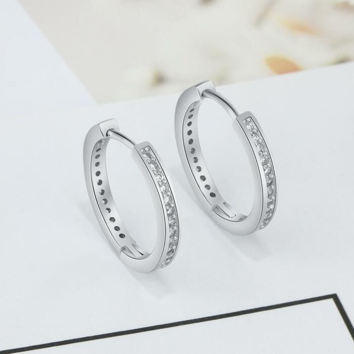 Sterling Silver Ring - Silver Hoop Earring - Round Hoop Ring