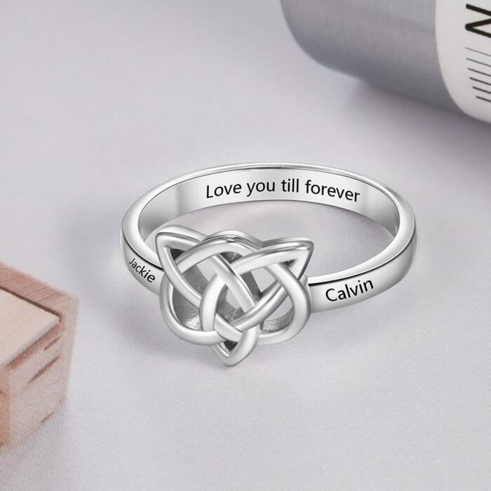 Personalized Celtics Knot Design Copper Rings for Women - Custom Engraved Name – Vintage Jewelry Gift