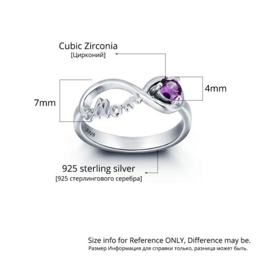 Personalized Women’s 925 Sterling Silver Ring – Engrave 2 Names – Custom Two Birthstones – Trendy Anniversary Jewelry