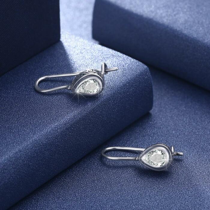 Trendy & Classy 925 Sterling Silver Drop Earrings for Women with Cubic Zirconia Decoration