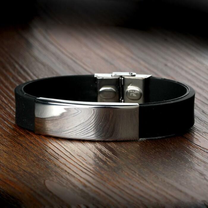 Sporty Cuff Silicone Band Bracelet for Men