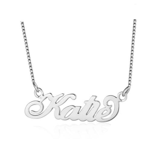Personalised 925 Sterling Silver Necklace for Women with Custom Nameplate Pendant, Fine Jewelry Anniversary Gift