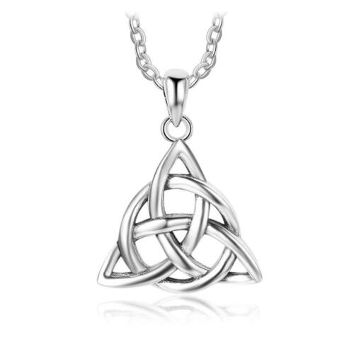 Vintage Sterling Silver Necklace with Triquetra Trinity Knot Pendant