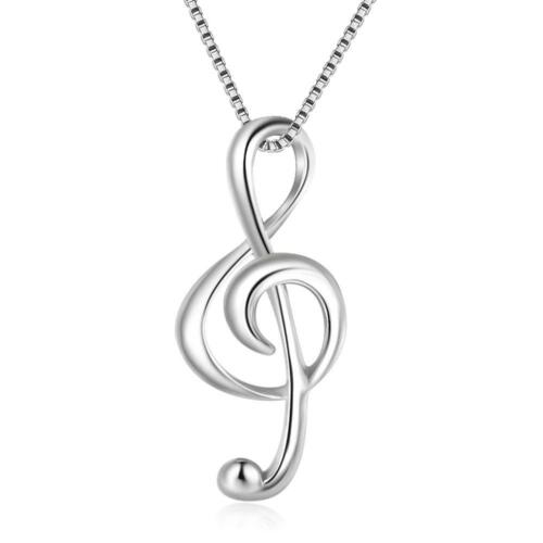Sterling Silver Necklace with Musical Note Pendant