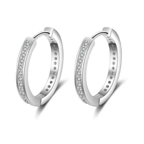 925 Sterling Silver Ring - Silver Hoop Earring for Women - Round Hoop Ring - Zirconia Jewelry for Women - Lightweight Earrings - Women Hoop Stud for Any Occasion - Suitable for Girls of all Ages