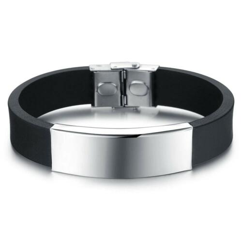 Sporty Stainless Steel Cuff Bracelets for Men- Silicone Band Bracelet for Men of style
