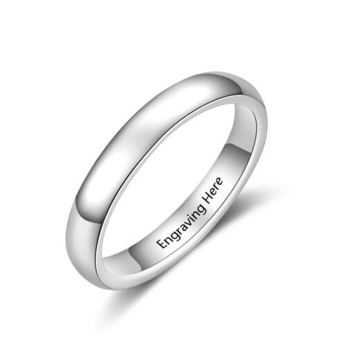 Personalized Classic Plain Wedding Band - Sterling Silver Ring - Trendy Engagement Bands Gift for Women - Fashion Ring Jewelry Gift for Women, Men - Unisex Wedding Silver Ring Band