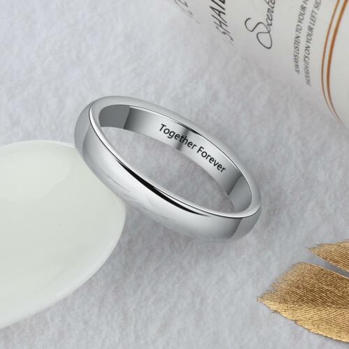 Personalized Sterling Silver Ring for Couples - Engrave Two Custom Names, One Phrase, and Cubic Zirconia Birthstones - Unique Gifts