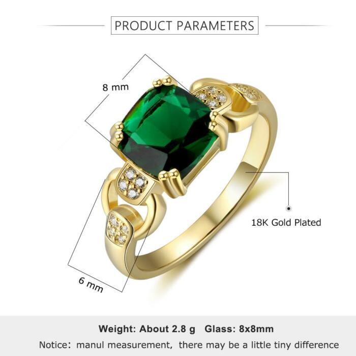 Gold Color Cubic Zirconia Stone Vintage Ring - Customize Birthstone
