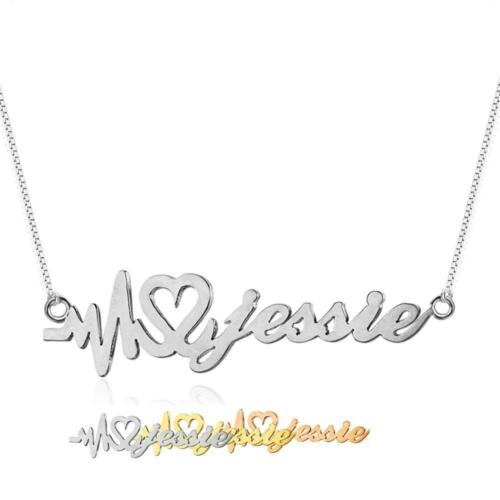 Personalized Nameplate Pendant Necklace - Heart Custom Name Pendant - Three Custom Color Options - Customized Gift for Girl Friends.
