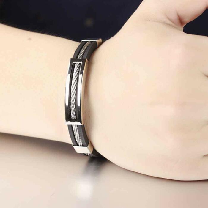 Silicone Bracelet for Men - Leather Special Men's Bracelet