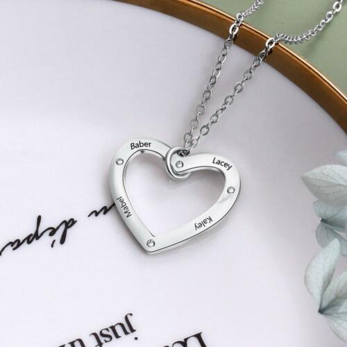 Personalized Infinity 925 Sterling Silver Necklace, Name & Love Birthstone Pendant with Box, Christmas & Anniversary Gift