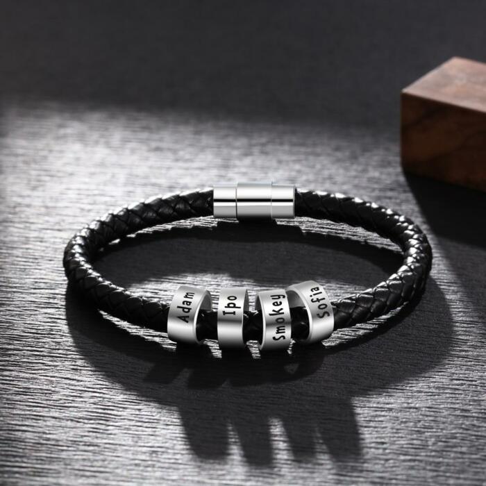 Sterling Silver Beads Bracelet for Men