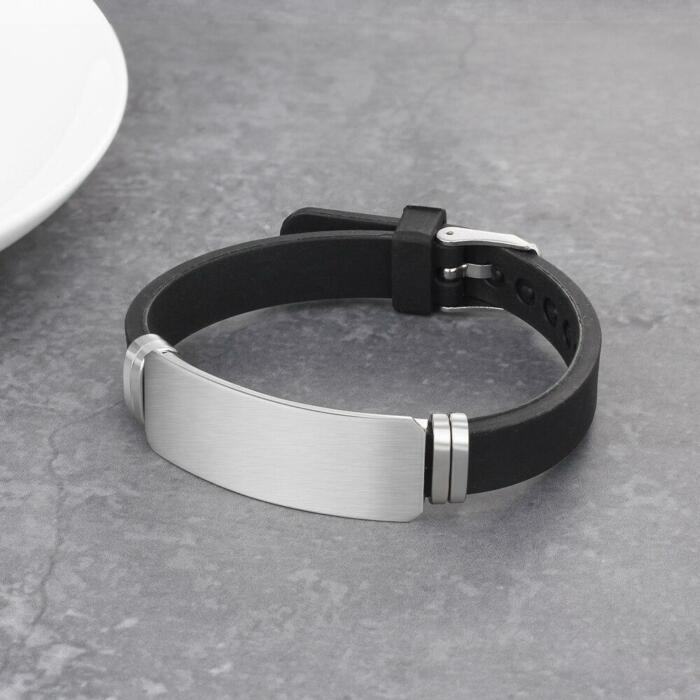 Personalized Stainless Steel ID Bracelets for Men with Custom Name Engraved, Jewelry Bangles for Men & Women