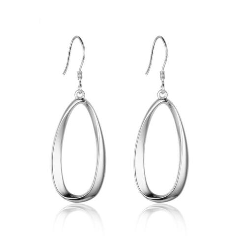 Sterling Silver Irregular Elliptical Hollow Earring - Exaggerated Drop Earrings