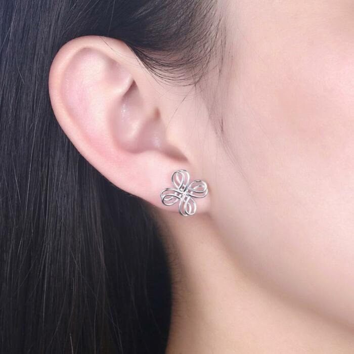 Sterling Silver Stud Earrings- Silver Earrings for Women- Party Gifts for Women- Formal Earrings for Women- Everyday Wear Earrings for Women