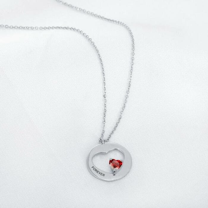 Heart Shaped Cute Sterling Silver Pendants with Engravings- Personalized Necklace for Women