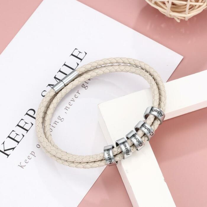 Custom Engraved Personalized Bracelet for Women- Fashion Accessory for Women- Leather Everyday Wear Bracelet for Women- Personalized Accessory for Women- Trendy Fashion Jewelry for Women