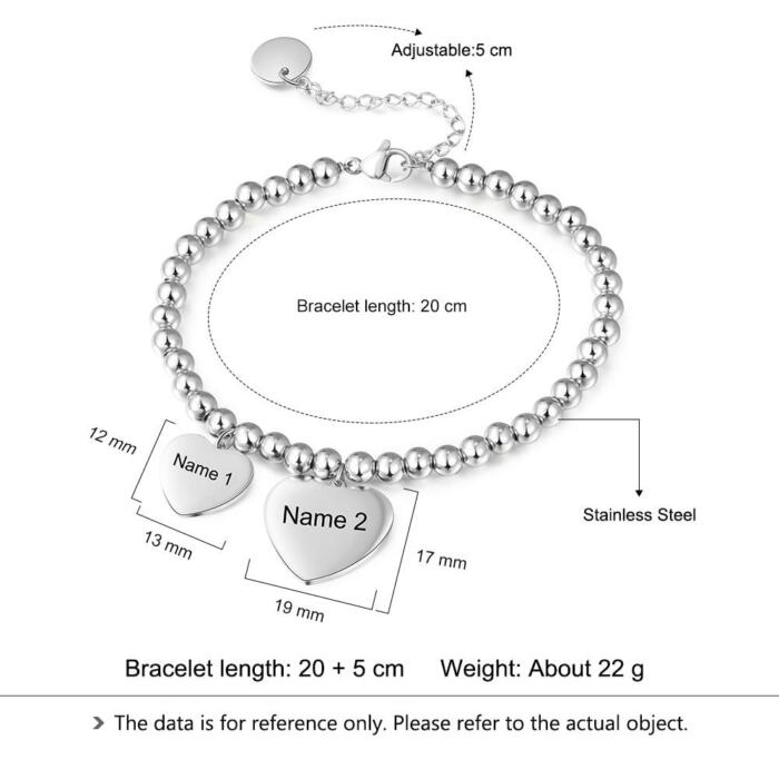Personalized Charm Bracelet - Beads Bracelet - Customized Charms Bracelet