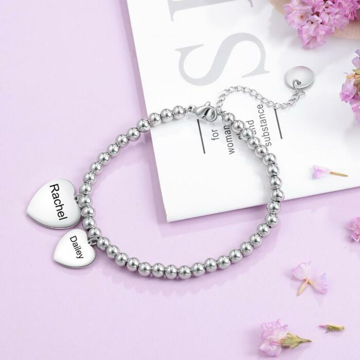 Personalized Charm Bracelet - Beads Bracelet - Customized Charms Bracelet