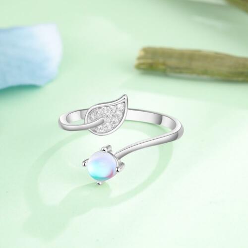 Lively Silver Stone Engraved Ring for Women