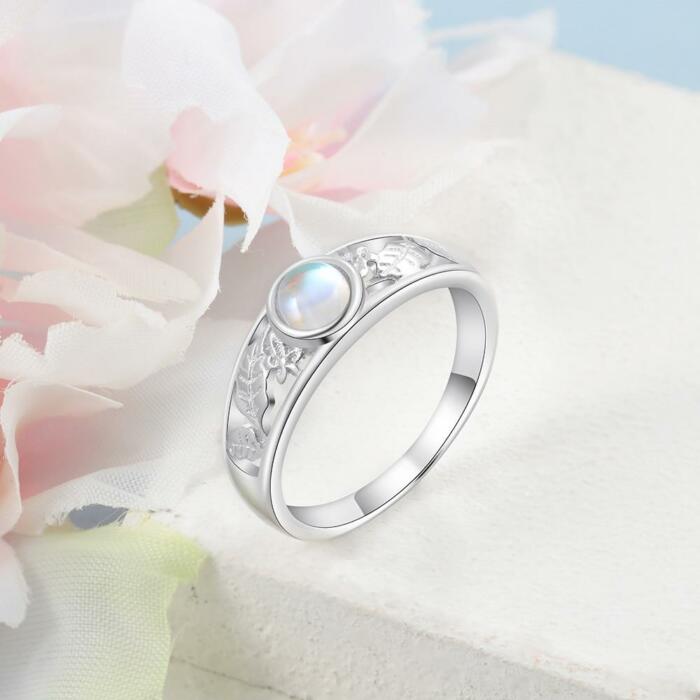 925 Sterling Silver Promise Ring, Flower Leaf Wedding Ring - Fashion Jewelry Collection Band - Perfect Choice For Women Of All Ages