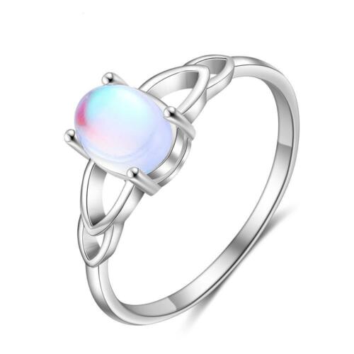 Sterling Silver Ring - Classy Oval Moonstone Ring - Trendy Design