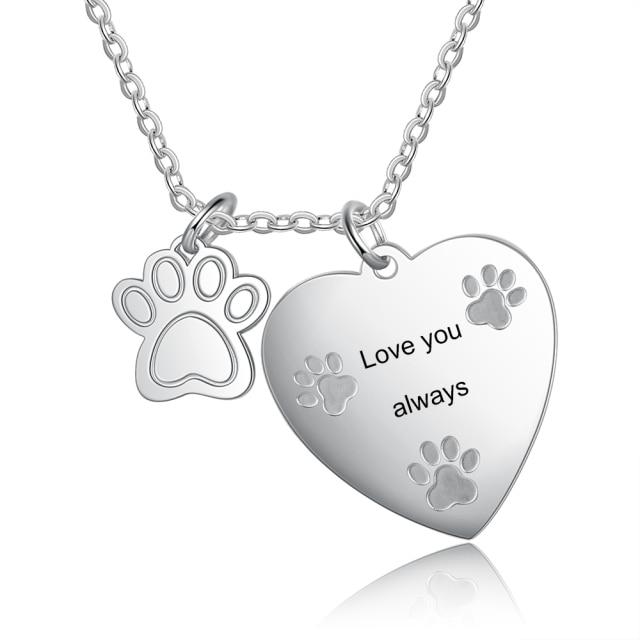 Stainless Steel Customized Jewellery for Women, Pet Paw Engraved Jewellery for Women, Personalized Jewellery for Pet Moms, Accessories for Girls