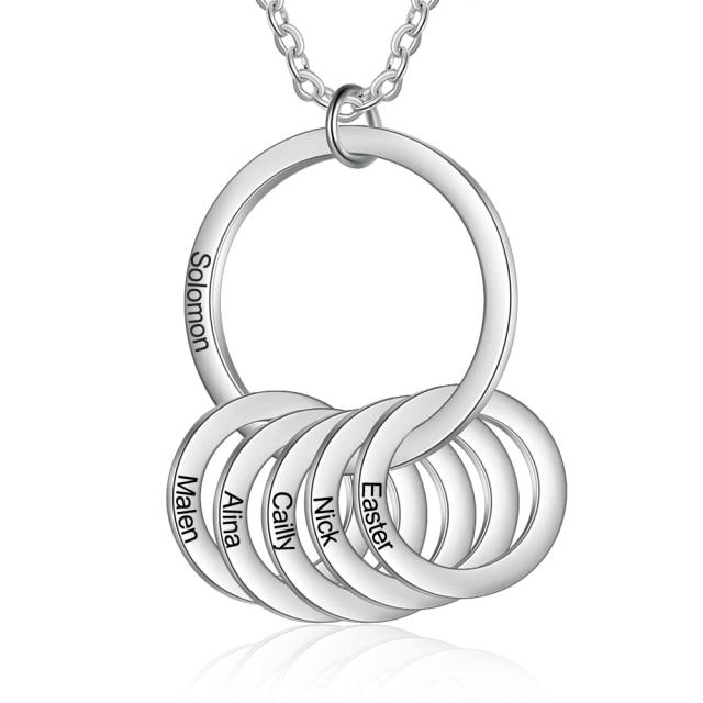 Stainless Steel Name Engraved Jewellery for Women, Customized Jewellery for Women, Circle Pendant Accessories for Girls, Fashion Jewellery for Women