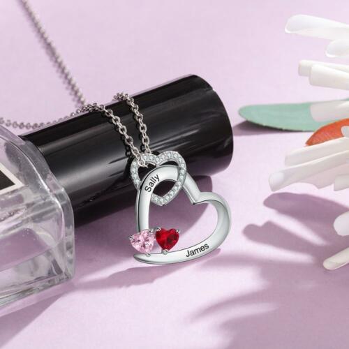 Personalized Heart Ring for Women, DIY Custom Birthstone and Inner Engraving Ring for Partner