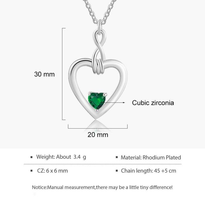 Personalized Jewelry - Birthstone Inlaid Jewelry - Love Necklace